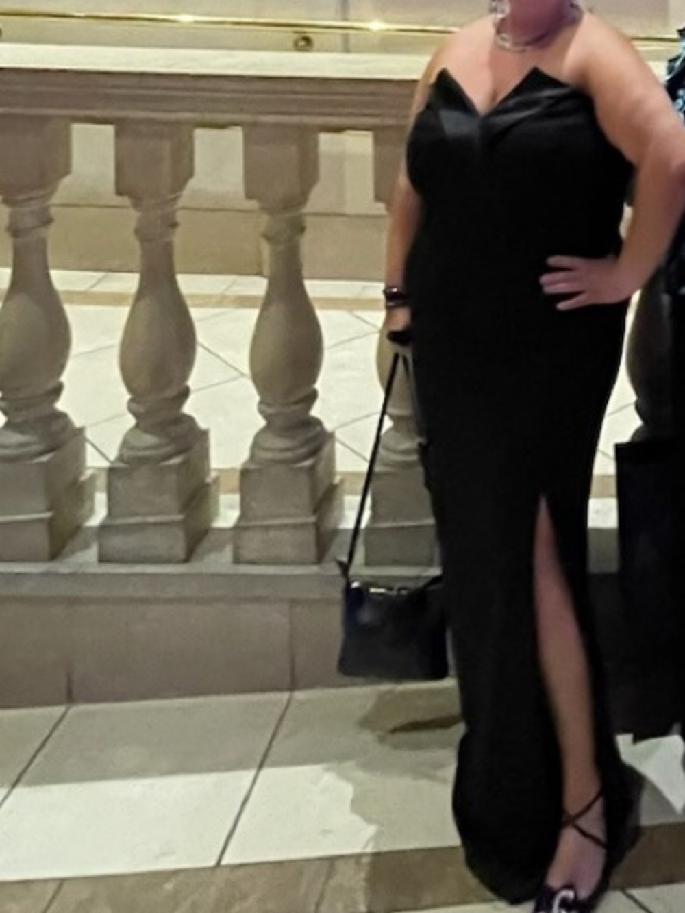 Classic Black Strapless Evening Dress